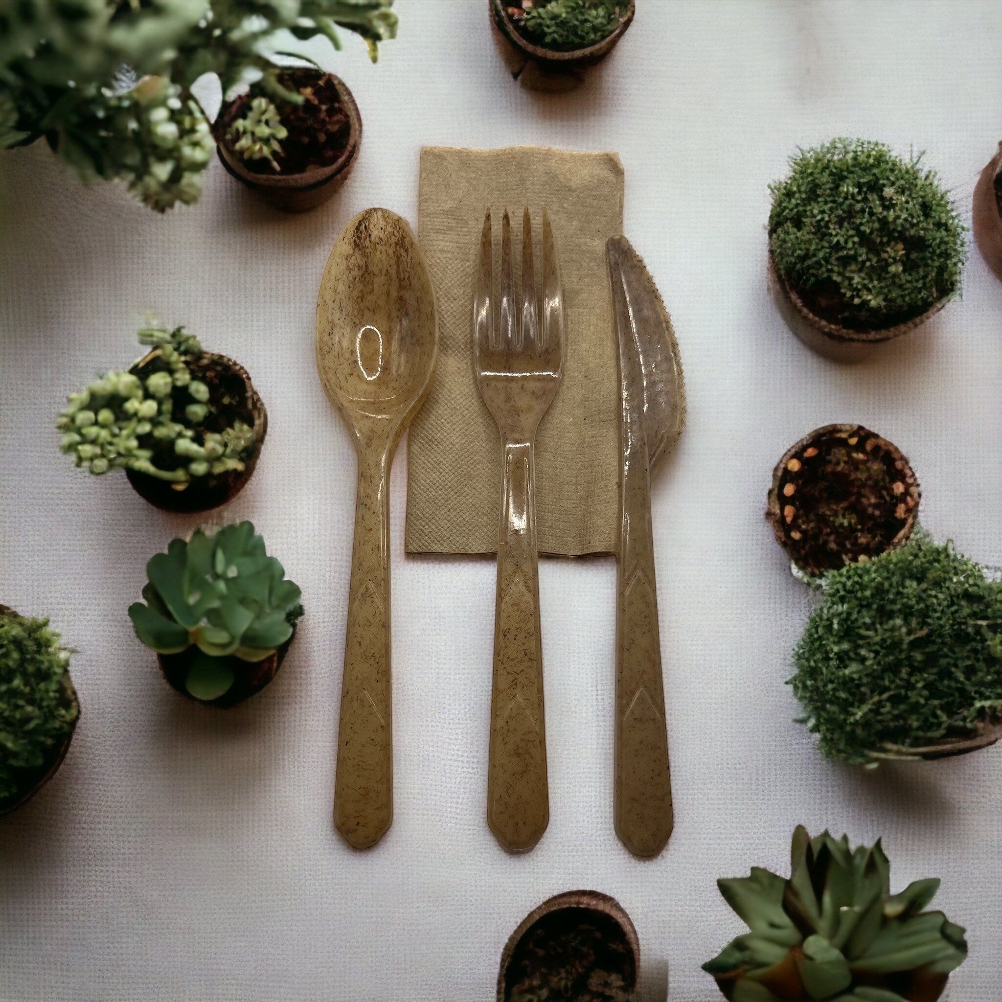 Natural Agave Biodegradable Heavy Duty Cutlery Kit